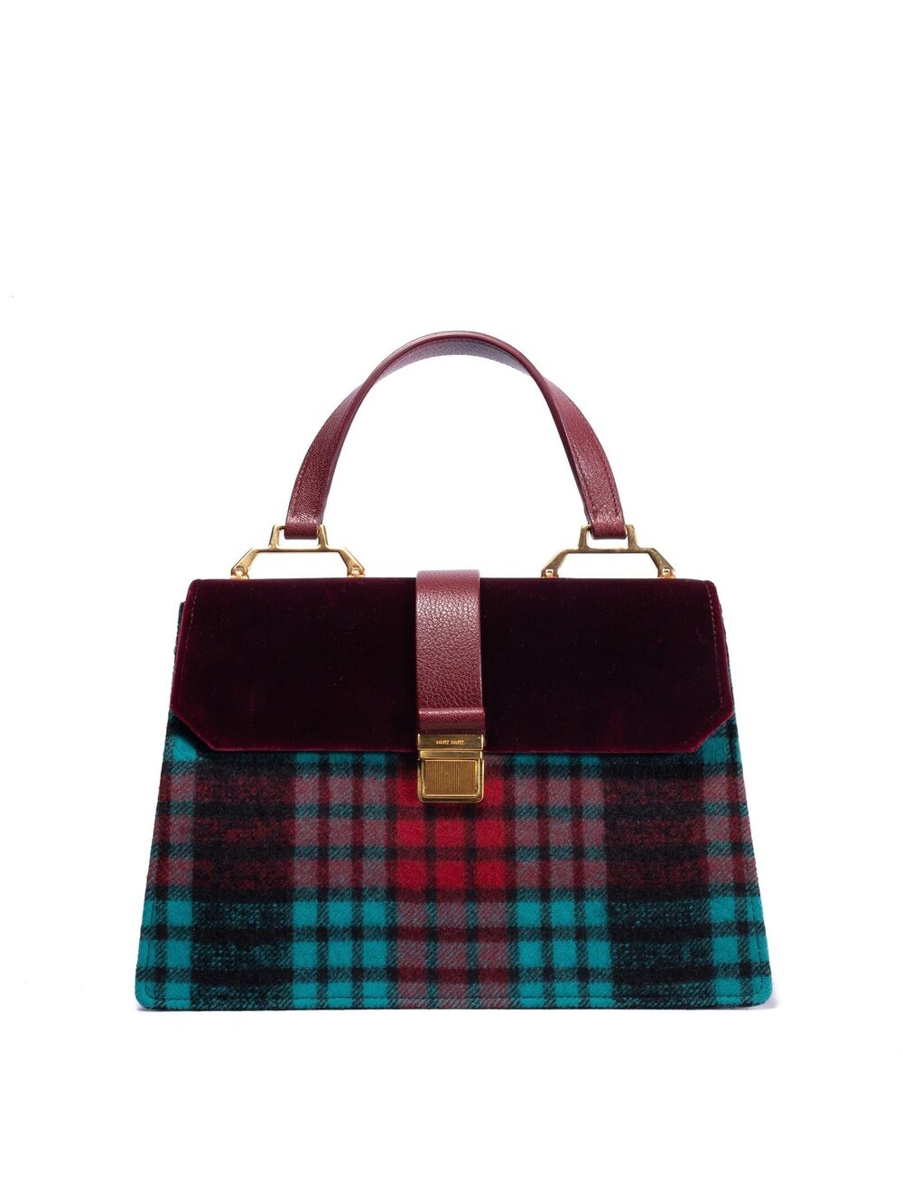 Miu Miu Velvet Checkered Tophandle/Shoulder Bag
